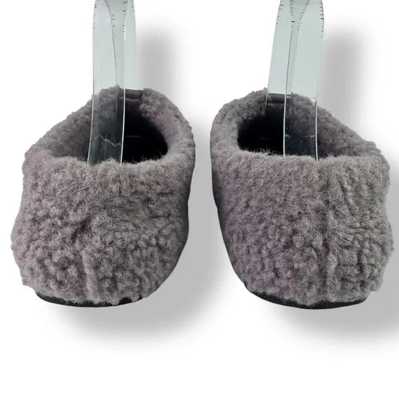 Bombas Sunday Slipper Faux Fur Sherpa Gray Purple Warm Furry Comfort Women’s 9