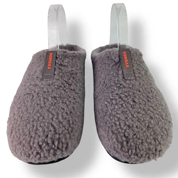 Bombas Sunday Slipper Faux Fur Sherpa Gray Purple Warm Furry Comfort Women’s 9