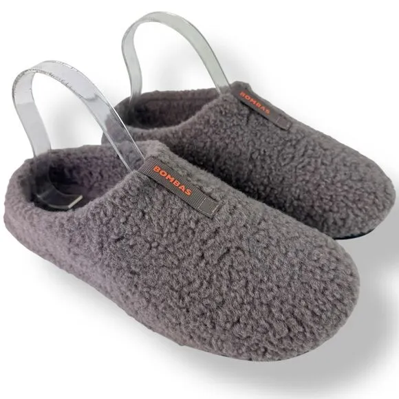 Bombas Sunday Slipper Faux Fur Sherpa Gray Purple Warm Furry Comfort Women’s 9