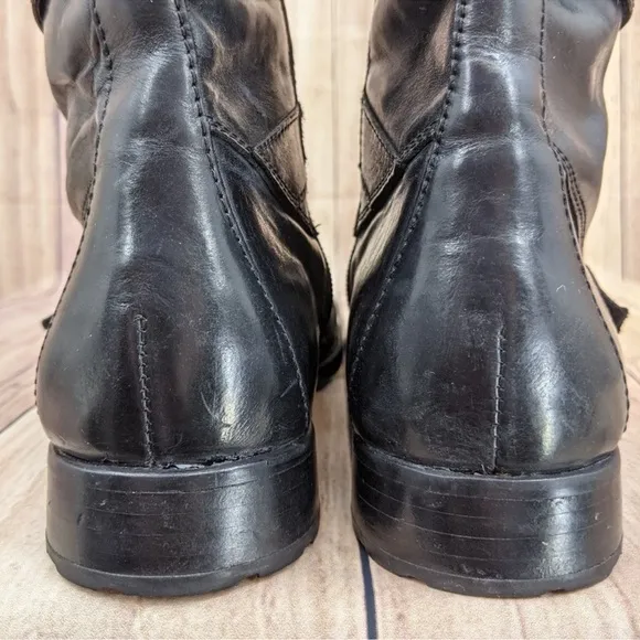 Born Alamid Leather Moto Strappy Buckle Side Zip Steampunk  Boots