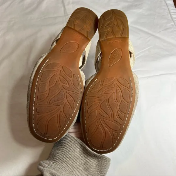 Born Coco tan suede leather sling back round toe flats size 8