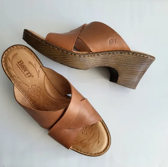 Born Coney Brown Leather Sandals.