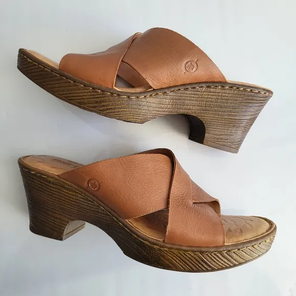 Born Coney Brown Leather Sandals.
