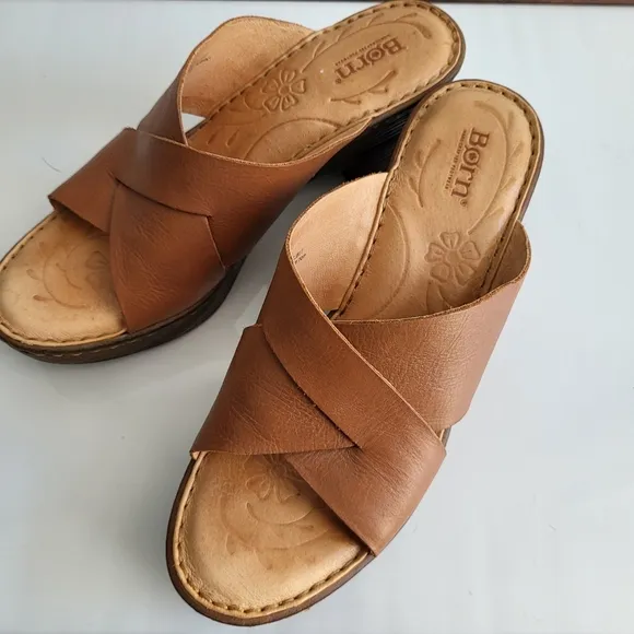 Born Coney Brown Leather Sandals.