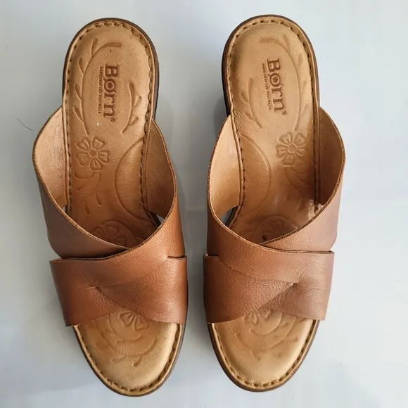 Born Coney Brown Leather Sandals.