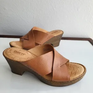 Born Coney Brown Leather Sandals.