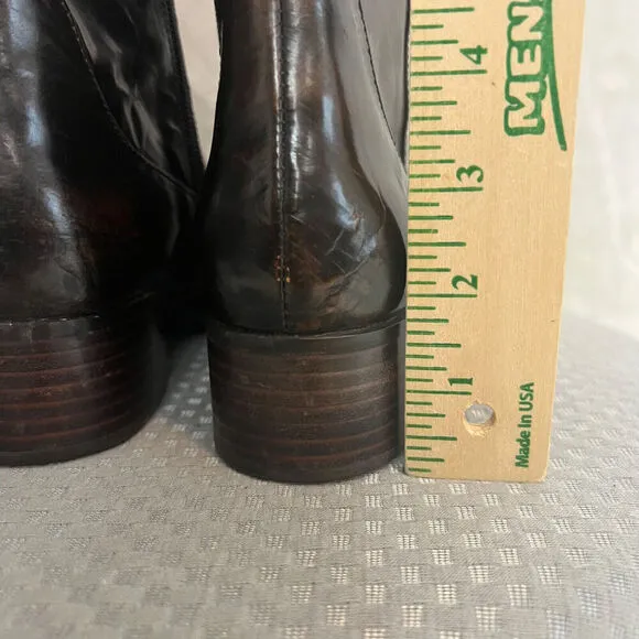 Born Crown Boots Womens 7.5 Brown Distressed Leather Tall Side Zip Outdoors