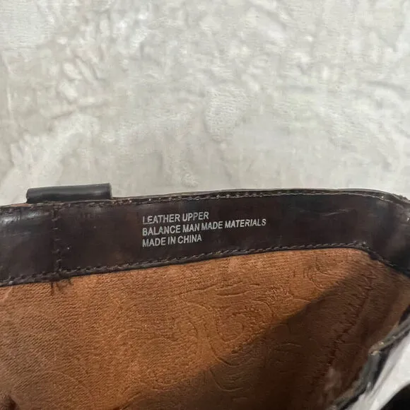 Born Crown Boots Womens 7.5 Brown Distressed Leather Tall Side Zip Outdoors
