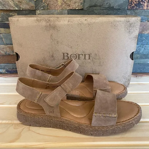 BORN • Madira Sandal in Taupe Suede - New In Box! Size 9 / 40.5