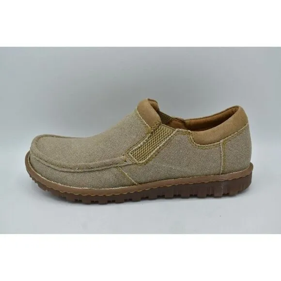 Born Mens Size 8.5 Gudmund Natural Canvas Slip On Loafers Shoes