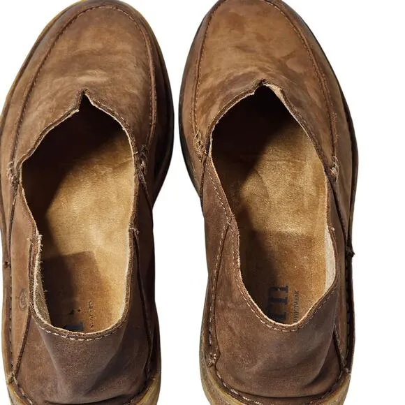 Born Men's Stewie II Brown Suede Loafers with Foldable Heel Size 10.5