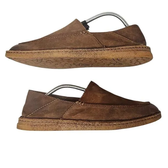 Born Men's Stewie II Brown Suede Loafers with Foldable Heel Size 10.5
