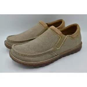 Born Mens Size 9.5 Gudmund Natural Canvas Slip On Loafers Shoes