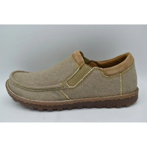 Born Mens Size 9.5 Gudmund Natural Canvas Slip On Loafers Shoes