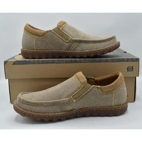 Born Mens Size 9.5 Gudmund Natural Canvas Slip On Loafers Shoes