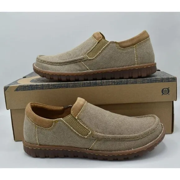 Born Mens Size 9.5 Gudmund Natural Canvas Slip On Loafers Shoes