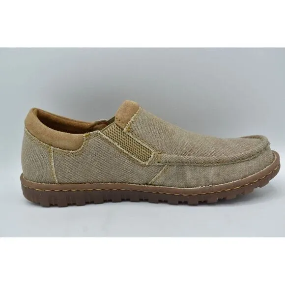 Born Mens Size 9.5 Gudmund Natural Canvas Slip On Loafers Shoes
