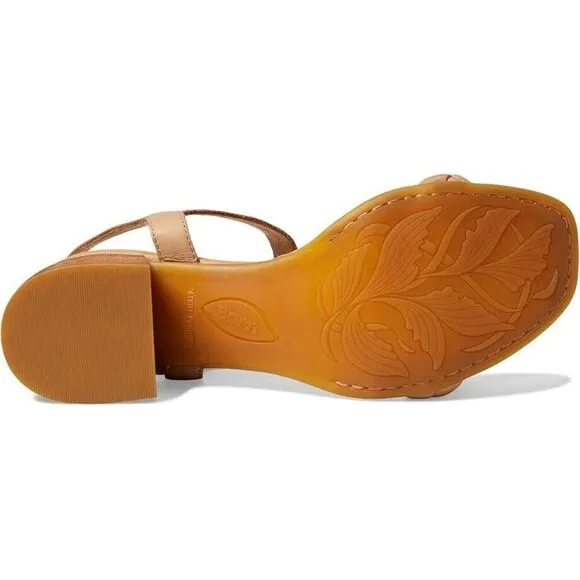 Born Simone BR0045402 Sandals Women's US 7 Natural Leather Ankle Strap ZPO1752