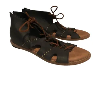 BORN - Women's Nea Navy Nubuck Leather Gladiator Sandals - Size 8