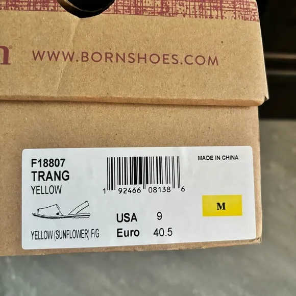 Born Women’s Size 9 Trang Yellow Sunflower Leather Slingback Sandals NWT
