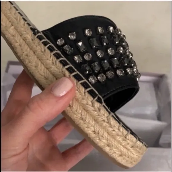 Botkier Espadrille Leather Sandal Slides
