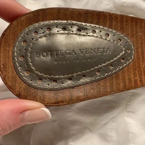 bottega veneta Brown Leather Heels Slides Sandals 10
