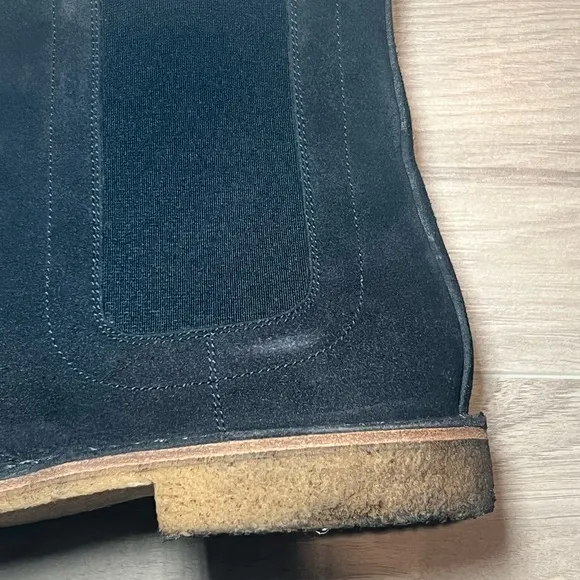 Bottega Veneta Dark Navy Suede Ankle Chelsea Boots Size 46