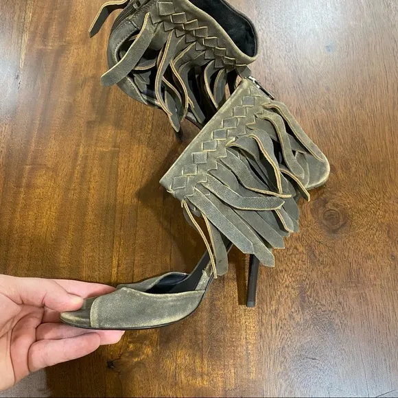Bottega Veneta Intrecciato Fringe Sandals Size 36