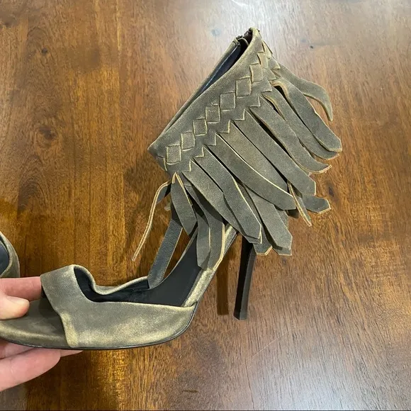 Bottega Veneta Intrecciato Fringe Sandals Size 36