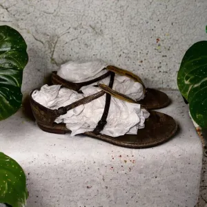 Bottega Veneta Leather Reptile Sandals Size 10 (40) Very unique looking.