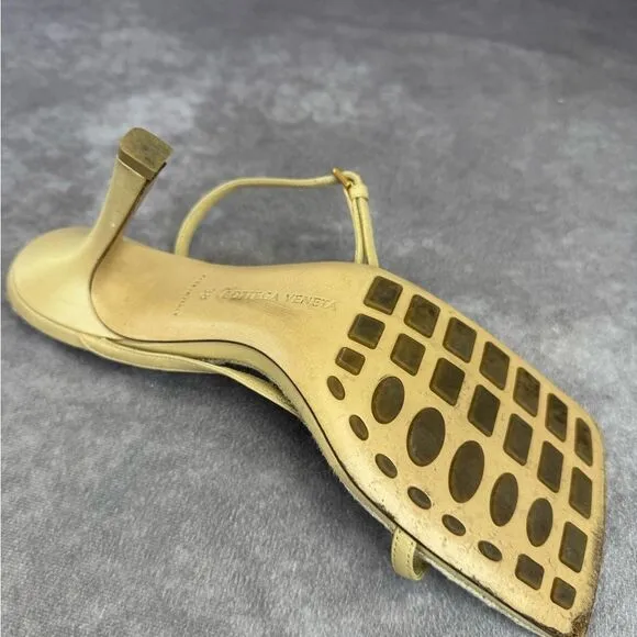 BOTTEGA VENETA - Leather/Jute Strappy Sandals - Size 38
