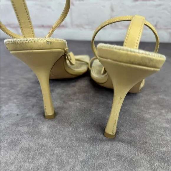 BOTTEGA VENETA - Leather/Jute Strappy Sandals - Size 38