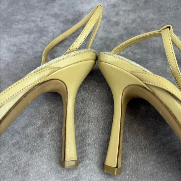BOTTEGA VENETA - Leather/Jute Strappy Sandals - Size 38