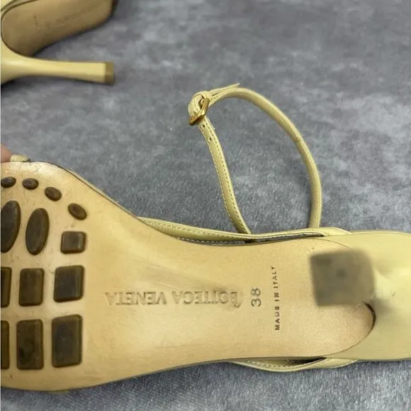 BOTTEGA VENETA - Leather/Jute Strappy Sandals - Size 38