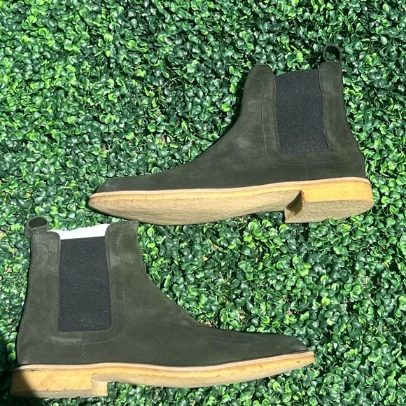 Bottega Veneta Suede Ankle Chelsea Boots 47 Slate Green