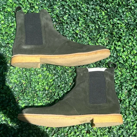 Bottega Veneta Suede Ankle Chelsea Boots 47 Slate Green