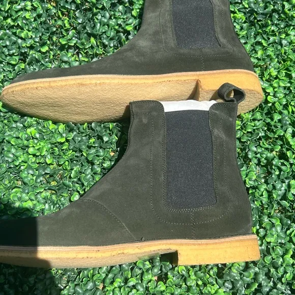 Bottega Veneta Suede Ankle Chelsea Boots 47 Slate Green