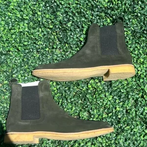 Bottega Veneta Suede Ankle Chelsea Boots 47 Slate Green