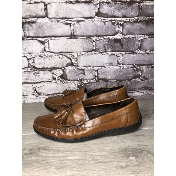 BRAGANO Cole Haan Brown Leather Kiltie Tassel Driving Loafers Men 10.5M US/44EU