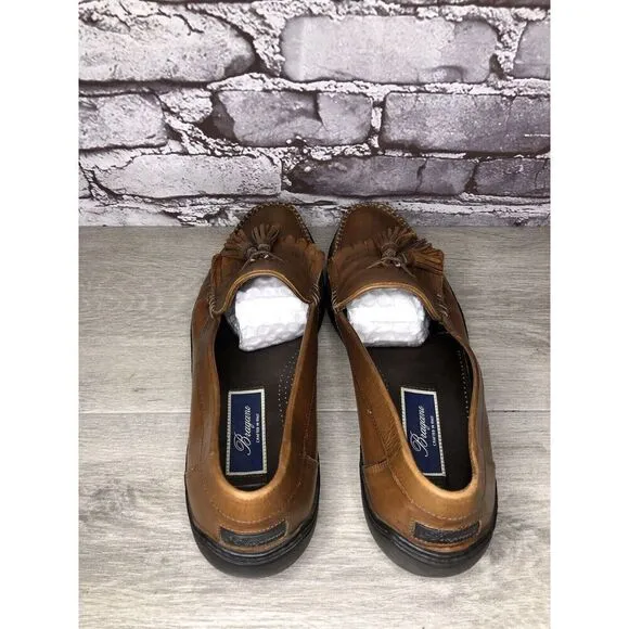 BRAGANO Cole Haan Brown Leather Kiltie Tassel Driving Loafers Men 10.5M US/44EU