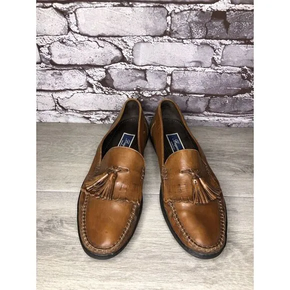 BRAGANO Cole Haan Brown Leather Kiltie Tassel Driving Loafers Men 10.5M US/44EU