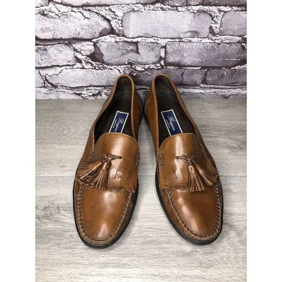 BRAGANO Cole Haan Brown Leather Kiltie Tassel Driving Loafers Men 10.5M US/44EU