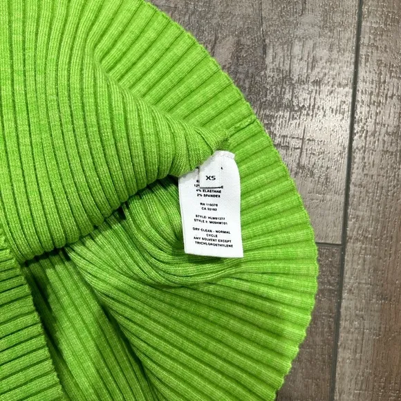 Brand new Helmut Lang green Mark ribbed knit polo mini dress