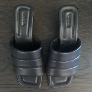 Brand New Vince Black Quilted Leather slides 7.5