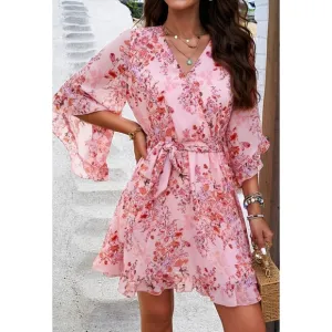 Breezy Chic Ruffled Half Sleeve Mini Dress