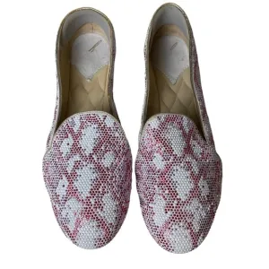 Brian Atwood Claudelle Crystal Suede Smoking Slippers‎ Flats Loafers Sz. 8 1/2