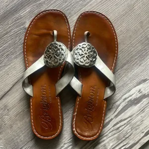 Brighton Ferrara leather Alice sandals/slides Sz 9