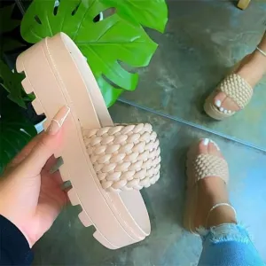 Bristol Vegan Leather Platform Sandals - Cream