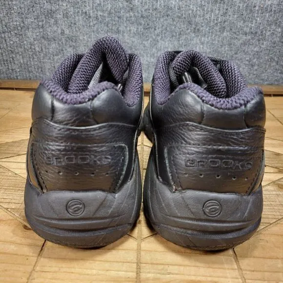 Brooks Addiction Walker Shoes Men's 14 Black Leather Comfort Athletic Sneakers