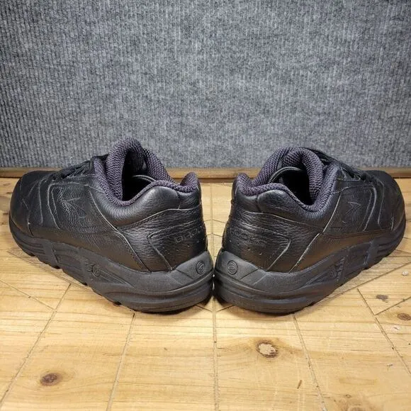 Brooks Addiction Walker Shoes Men's 14 Black Leather Comfort Athletic Sneakers